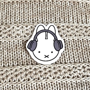 Hase mit Kopfhörer | süsser Sticker für Journaling und Schreibwaren