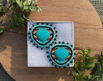 Heart Beaded Earrings | Native Made
