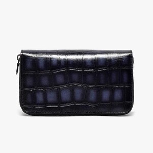 Cartera de viaje Sharar, organizador de cuero con cremallera para él y ella, billetera de lujo para pasaporte de plena flor, billetera unisex para efectivo y viajes.