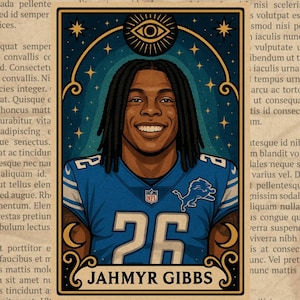 Jahmry Gibbs vinylsticker Detroit lendenen