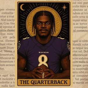 Pegatina de vinilo de Lamar Jackson, Baltimore Ravens