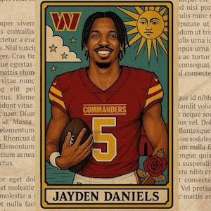 Jayden Daniel Vinyl Sticker Washington Commanders