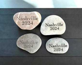 3" Engraved River Rock