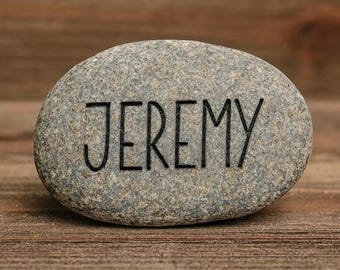 3.5" Engraved River Rock