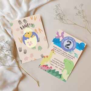 Invitation d'anniversaire de dinosaure personnalisée | Invitation à une fête préhistorique recto-verso imprimable pour les 1 à 5 ans (PDF)