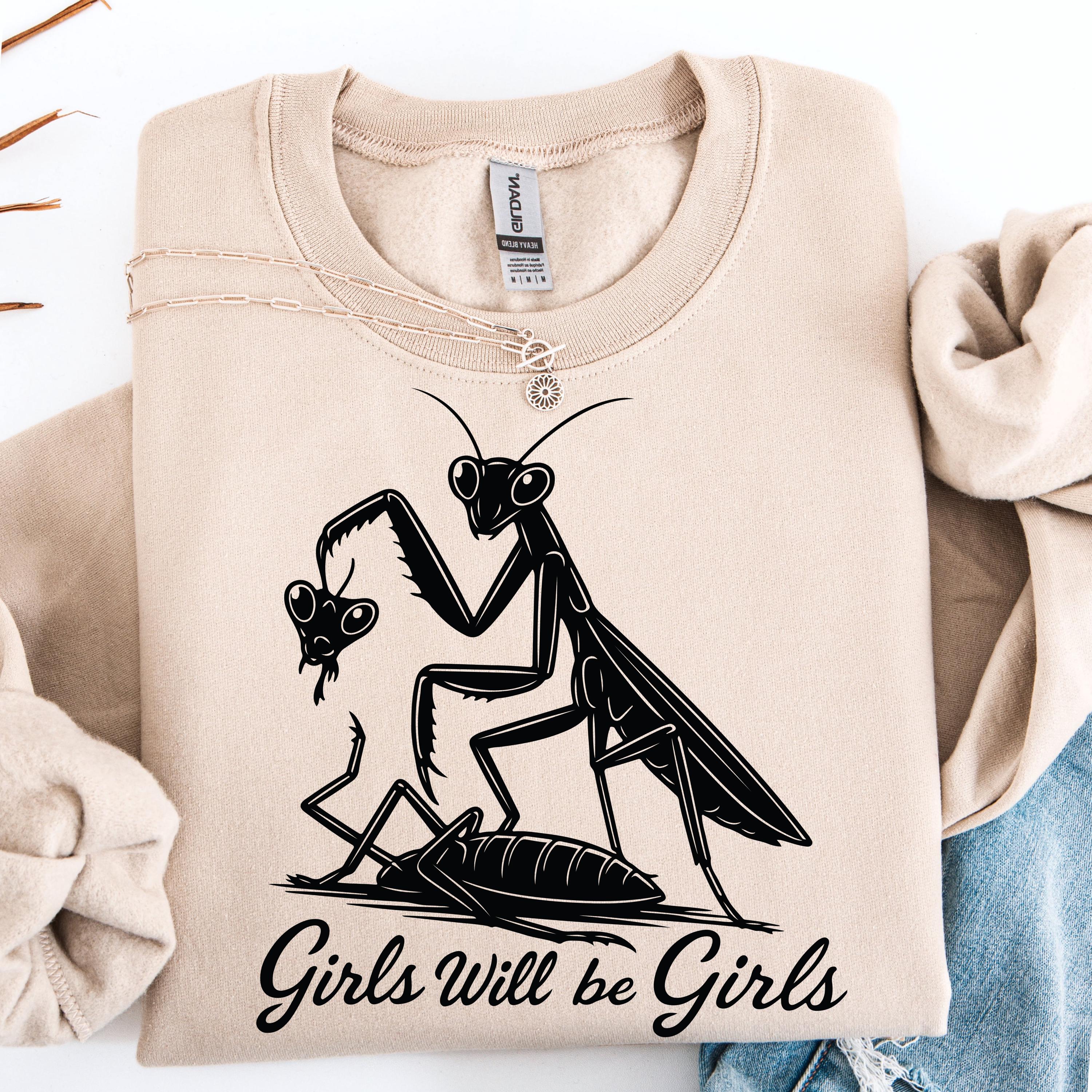 Girls Will Be Girls SVG PNG, Praying Mantis Png, Insect Lover