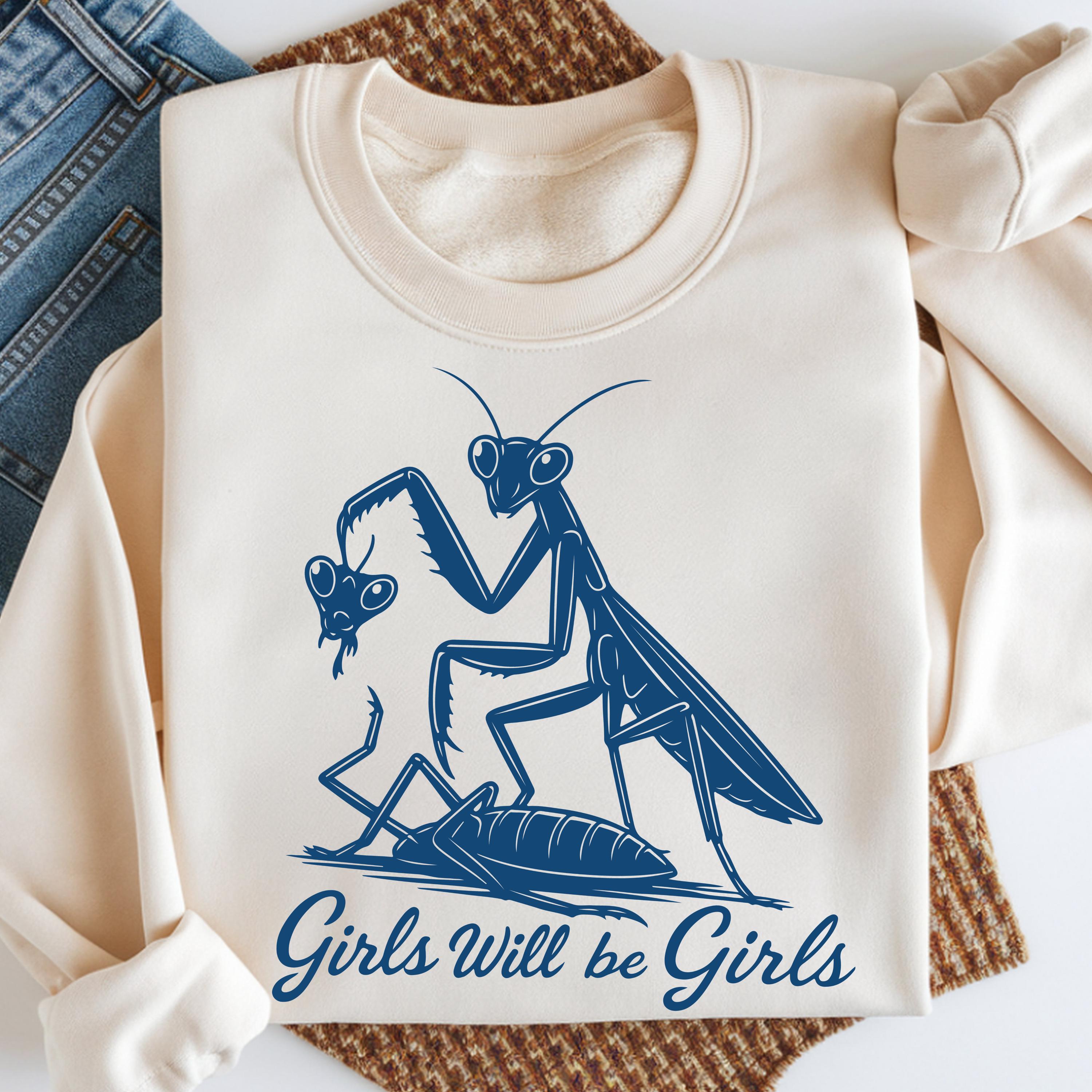 Girls Will Be Girls SVG PNG, Praying Mantis Png, Insect Lover