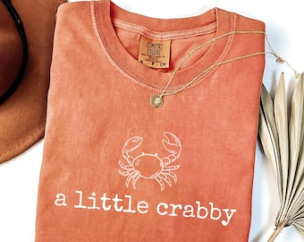 A Little Crabby SVG PNG, Minimalist Beach Shirt, Funny A Little Crabby Meme Shirt, Summer Aesthetic Shirt Png, Summer Tee, Beach Shirt Svg