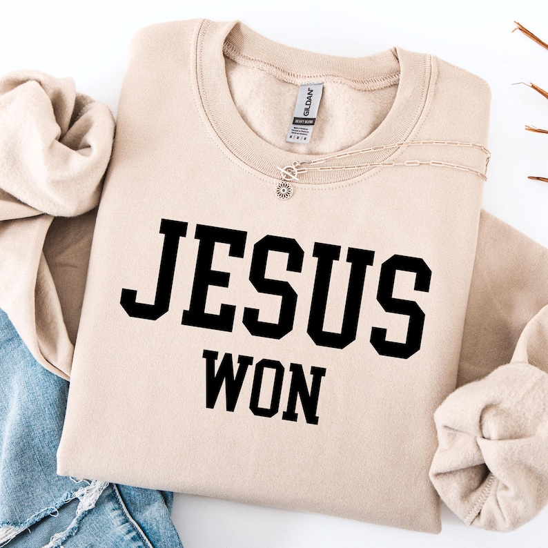 Jesus won SVG PNG, christlicher Entwurf, Jesus Shirt, christliches religiöses Shirt, Bibel-Vers-Shirt, christliches Shirt, christliches SweatshirtSvg Cricut Bild 7