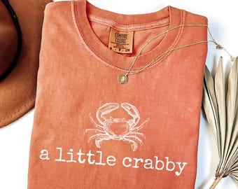A Little Crabby SVG PNG, Minimalist Beach Shirt, Funny A Little Crabby Meme Shirt, Summer Aesthetic Shirt Png, Summer Tee, Beach Shirt Svg