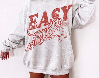 Easy Tiger SVG PNG , Retro Boho Distressed Tiger SVG, Easy Tiger Shirt, Trendy Svg, Vintage Animal Graphic Png, Hippie Png, Sarcastic Shirt
