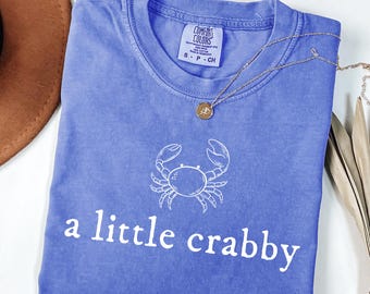 A Little Crabby SVG PNG, Minimalist Beach Shirt, Funny A Little Crabby Meme Shirt, Summer Aesthetic Shirt Png, Summer Tee, Beach Shirt Svg
