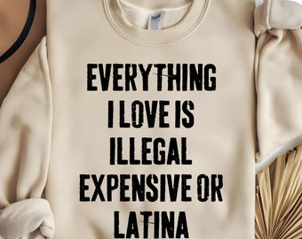 Everything I Love Is Illegal Expensive Or Latina SVG PNG, Everything Do Is Illegal Shirt, Funny Sarcastic T-Shirt for Men Women, Gift Idea.