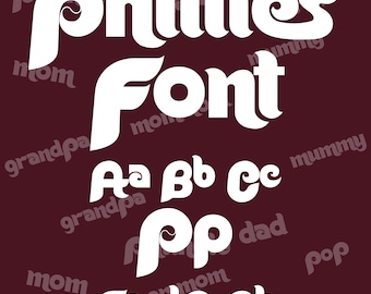 Phillies Style Script Font TTF, Retro Baseball Jersey Font for Cricut, Sports Shirts, Retro Philadelphia Baseball Alphabet, Team Letters