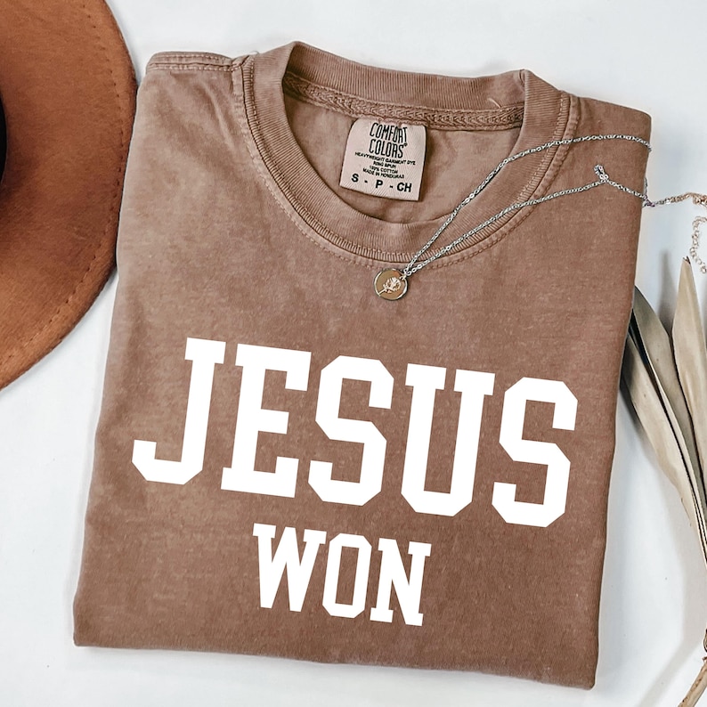 Jesus won SVG PNG, christlicher Entwurf, Jesus Shirt, christliches religiöses Shirt, Bibel-Vers-Shirt, christliches Shirt, christliches SweatshirtSvg Cricut Bild 5