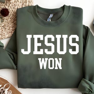 Jesus won SVG PNG, christlicher Entwurf, Jesus Shirt, christliches religiöses Shirt, Bibel-Vers-Shirt, christliches Shirt, christliches SweatshirtSvg Cricut Bild 1