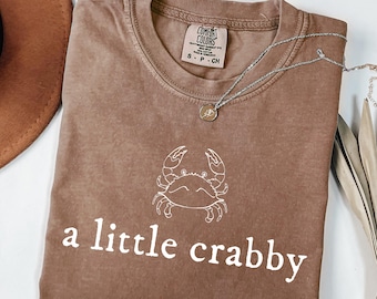A Little Crabby SVG PNG, Minimalist Beach Shirt, Funny A Little Crabby Meme Shirt, Summer Aesthetic Shirt Png, Summer Tee, Beach Shirt Svg