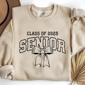 Coquette Senior Class of 2025 SVG, Pink Bow Graduation SVG, Senior 2025 Cut File, High School Graduation SVG, Cricut  Silhouette Design File