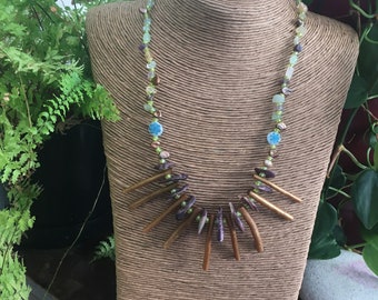 Native american jewelry contemporary wampum and coral necklace sun splash