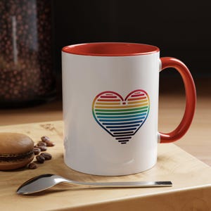 Rainbow Heart Pride Mug - LGBTQ Coffee Mug for Love and Acceptance, Perfect Gift for Pride Month