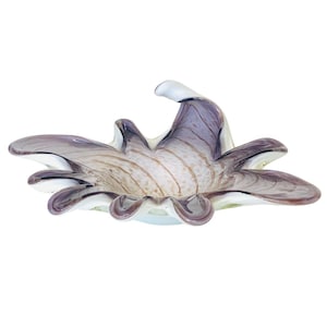 Archimede Seguso Murano Glas Tafel: Gold Swirl, Purple Fume - Italienische Kunst der 1950er Jahre