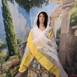 Handmade ሺፍን Ethiopian Dress with Nettla for Women.
