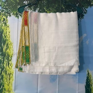 Ethiopian Gabi ኩታ| Handmade in Ethiopia| Housewarming Gift| Habesha Traditional Gabi large size| white Cotton Handwoven | Throw Blanket