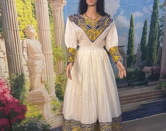 Traditional Ethiopian Clothing Handmade Habesha Kemis Dress Cultural African Outfit Wedding & Celebration Dress ሰጦታ የሚሆን ቆንጆ ቀሚሰ