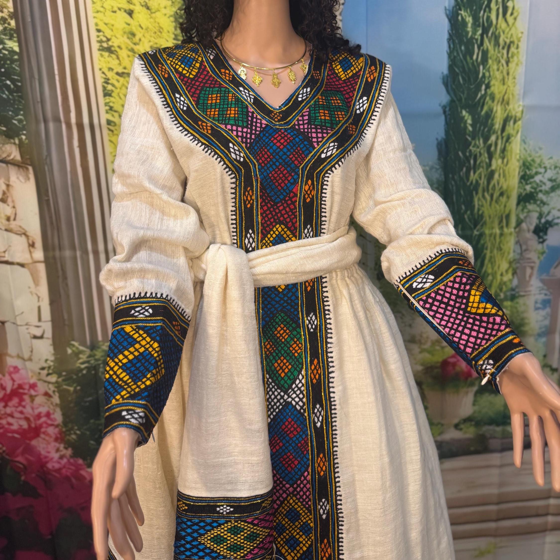 green emerald velvet dress Oromo Traditional Women Dress  MeSh Cart