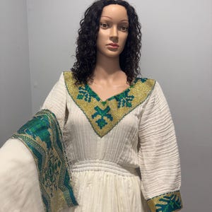 Ethiopian Dress | Habesha Dress | Eritrean Dress | 100% Handmade in Ethiopia |Traditional Zuria Ethiopian Eritrean Menen Kemis