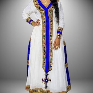 Ethiopian Dress | Habesha Dress | Eritrean Dress | 100% Handmade in Ethiopia |Traditional Zuria Ethiopian Eritrean Menen Kemis