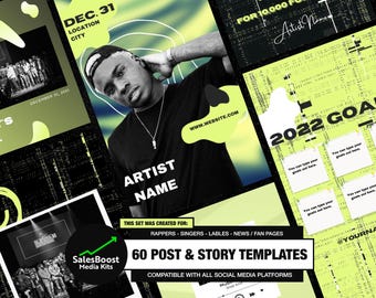 60 Music Canva Templates | Social Media Branding (PDF Guide)