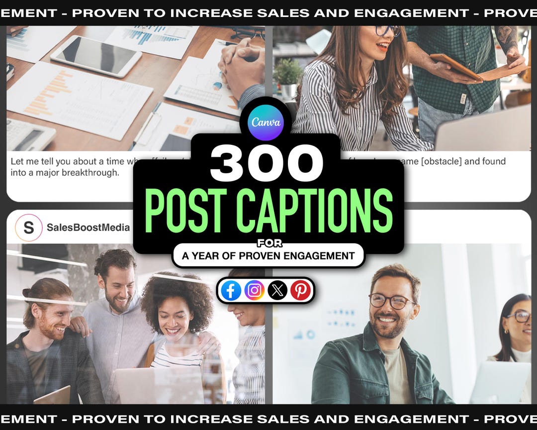 300 Social Media Captions: Instagram Engagement Boost (instant Download ...