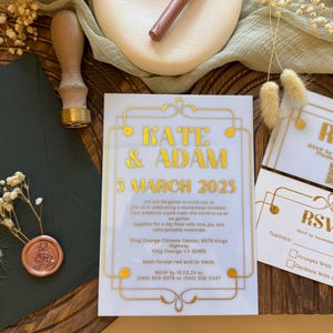 "Elegante Weiße Acryl Hochzeitseinladungen, Quinceanera Einladungen Sweet 16, kundenspezifische Hochzeitskarten eingestellt, Invitaciones de Boda