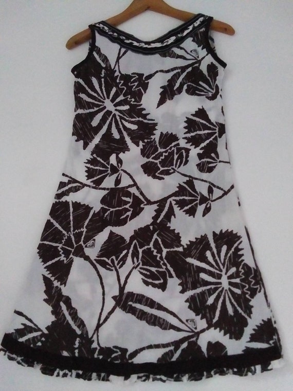 Vintage French Cotton 60s Print Dress XS 00