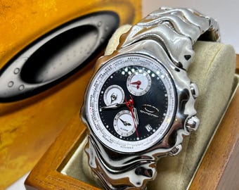 腕時計 y2k OAKLEY オークリー　オマージュ② Oakley GMT Y2K Silver Sports Watch With Box and Papers- - Etsy