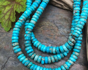 Tremendous Turquoise Jasper Semi Precious Beads