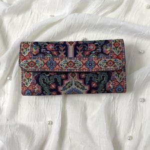 Cartera estilo bohemio hecha a mano / Cartera étnica para mujer / Cartera hippie de regalo / Monedero tapiz auténtico / Regalo para ella