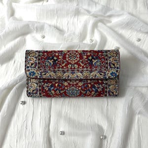 Cartera étnica hecha a mano estilo bohemio para mujer: un bonito clutch hippie, un auténtico regalo de tapiz para ella, regalo de cumpleaños, monedero bohemio.