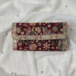 Boho Style handgemachte Geldbörse | Ethnische Gobelin Clutch | Geschenk für Sie | Niedliches Hippie Portemonnaie für Frauen | Einzigartige Geschenkidee zum Geburtstag