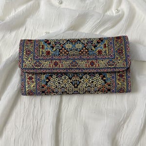 Ethno Geldbörse für Frauen - Handgemachte Gobelin Clutch, Hippie Stil Geschenk für Sie, süße Geldbörse, authentische orientalische Stoff Geldbörse