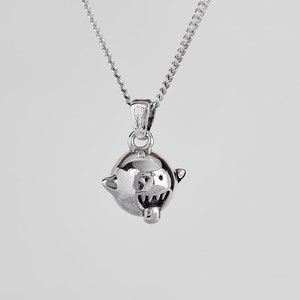 Boo Silber Anhänger - Super Mario Bros Schmuck - Geschenke für Nintendo Fans
