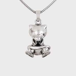 Pink Cat Silver Pendant - Anime Jewelry - Video Game Jewelry - Retro gamer Jewelry - 90s Nostalgia - Gifts for gamers