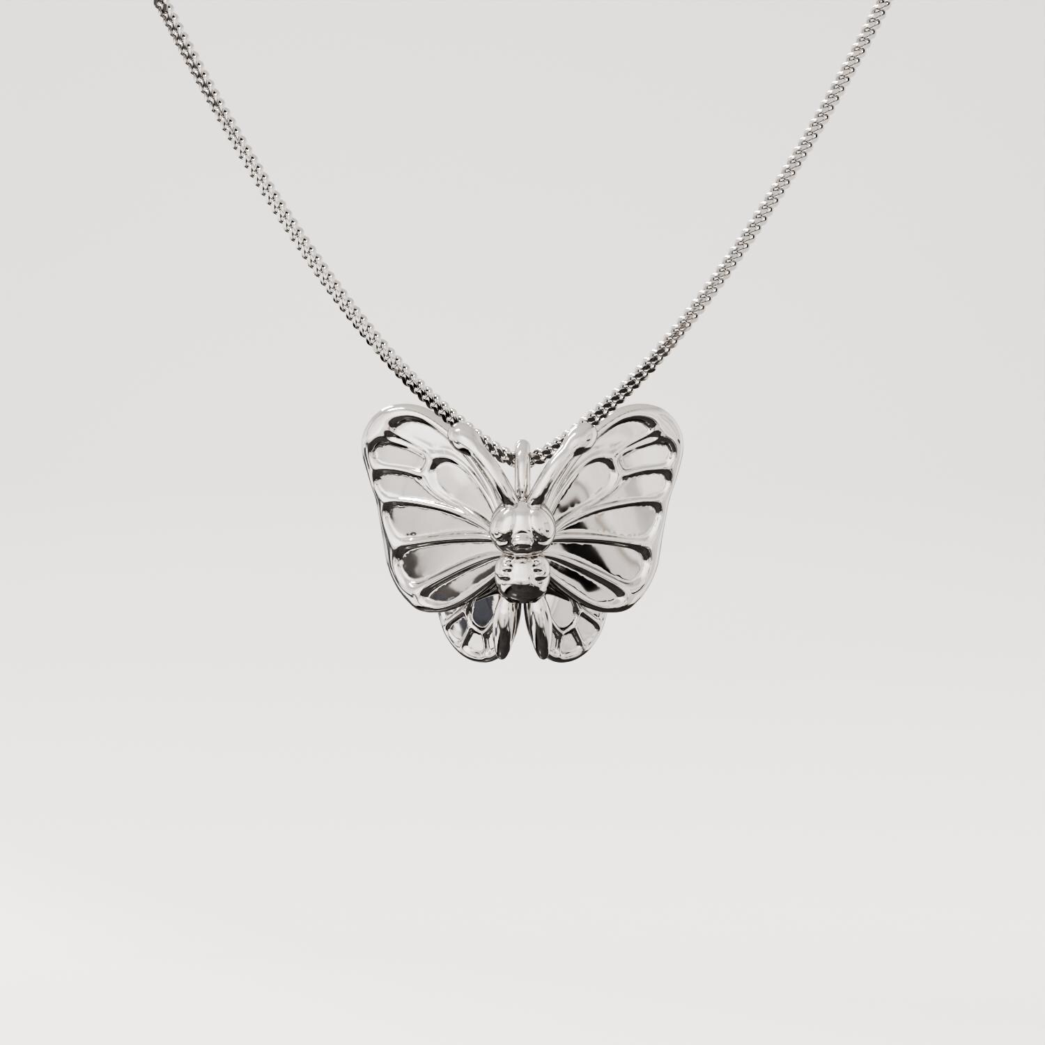 Sterling Silver Butterfly Pendant: Anime Gamer Jewelry