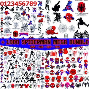 1000+Mega Spiderman Svg Bundle, Spiderman Clipart, Spiderman Cut Files For Circut, Spiderman Silhouette, Spiderman Png, Spiderman Svg
