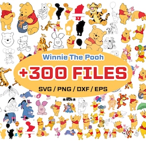 Winnie ThePooh svg, file di taglio Winnie, file Winnie per Cricut o Silhouette File stampabile Clipart, Winnie e amici Svg