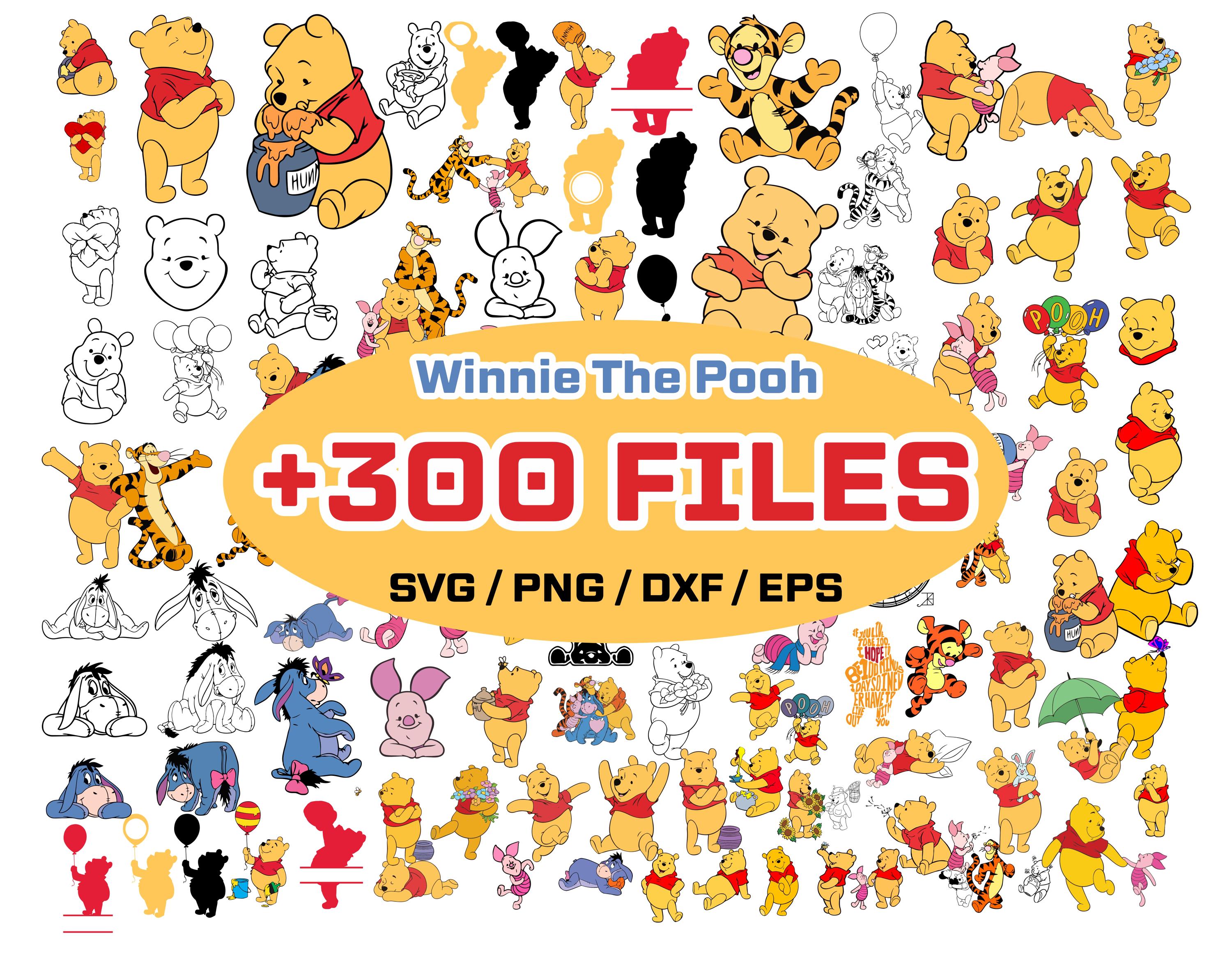 Winnie ThePooh svg, Winnie cut file, Winnie Files for Cricut or Silhouette Printable file Clipart, Winnie and friends Svg