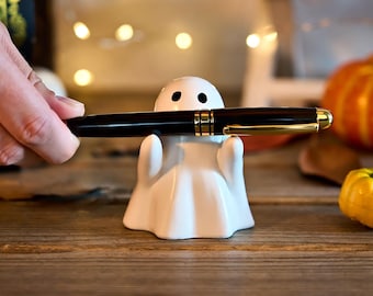 Portalápices fantasma de resina: decoración de escritorio espeluznante para Halloween