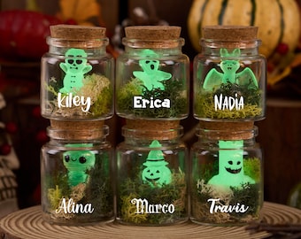 Personalized Glow-in-the-Dark Ghost Jar: Halloween Decoration, Custom Pet Name