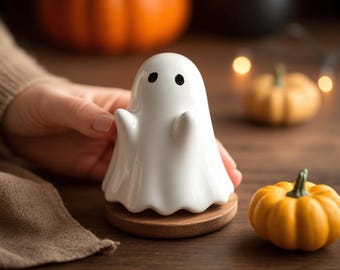Portalápices fantasma de resina, organizador de escritorio de Halloween